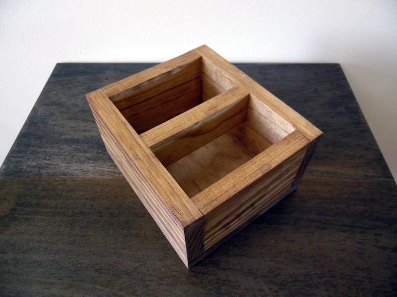 Wood Condiment Caddy Small Square-ish Shape