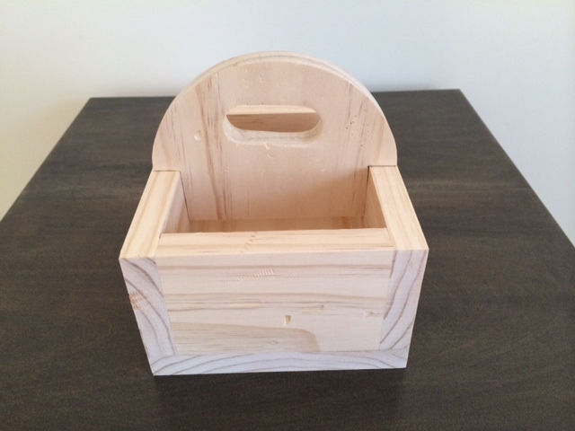 Wood Condiment Caddy Small Square-ish Shape